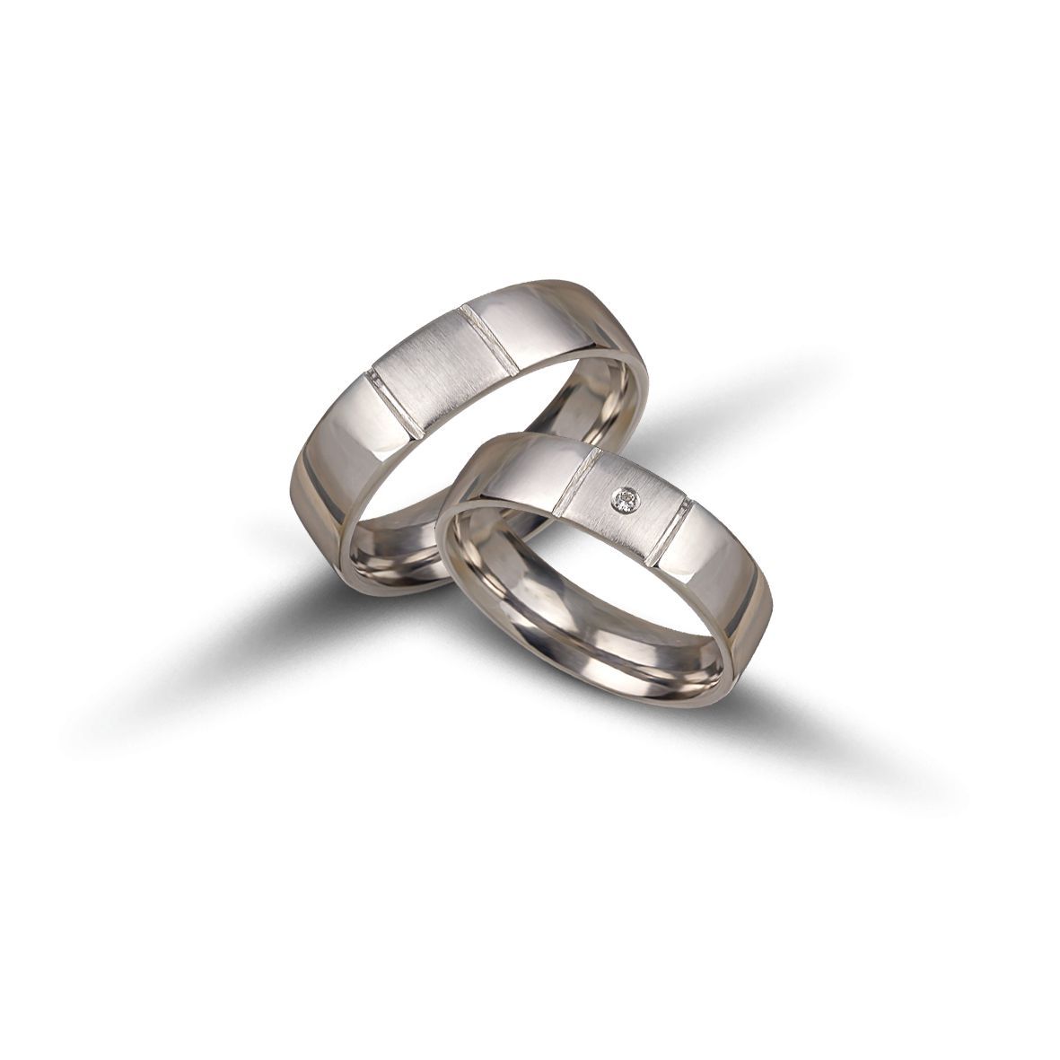 White gold wedding rings 5mm (code VK2003/50)